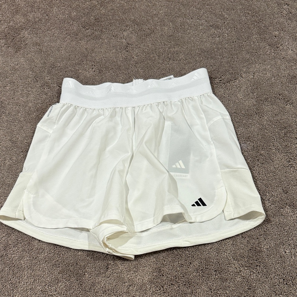 Adidas White Hyperglam Pacer Shorts Lightweight Running Athletic SIZE XS